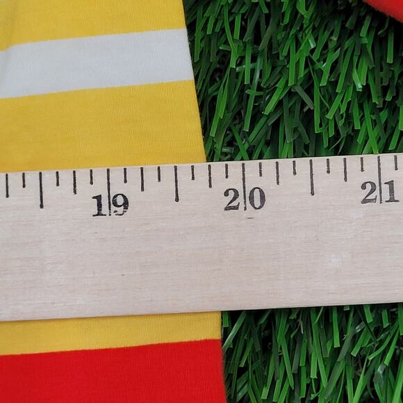 Vintage 90s MOD Button Shirt Womens Medium 20x28 Striped Baggy - Picture 10 of 13